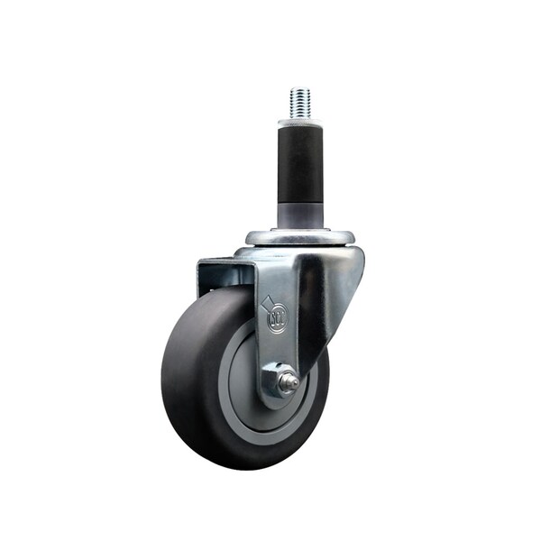 3.5'' SS Thermoplastic Rubber Wheel Swivel 1-1/8'' Expanding Stem Caster